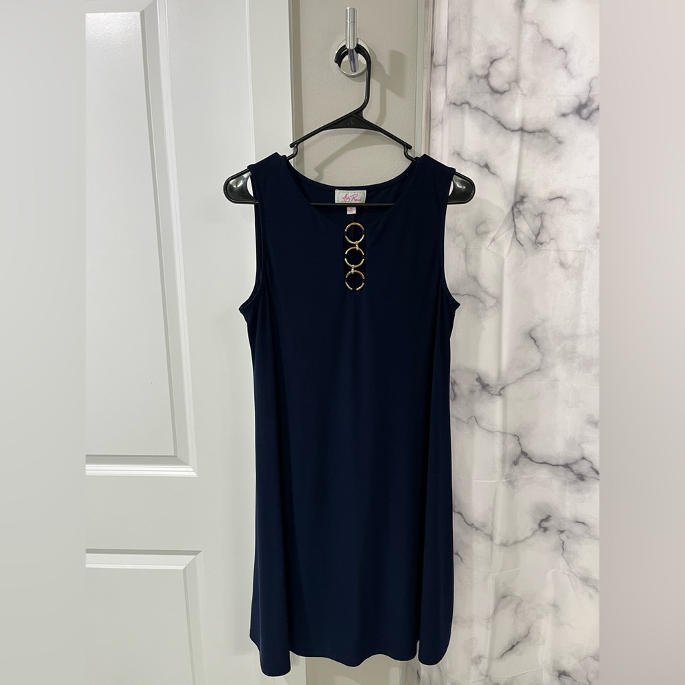 Sleeveless Dress with Gold Rings Detail